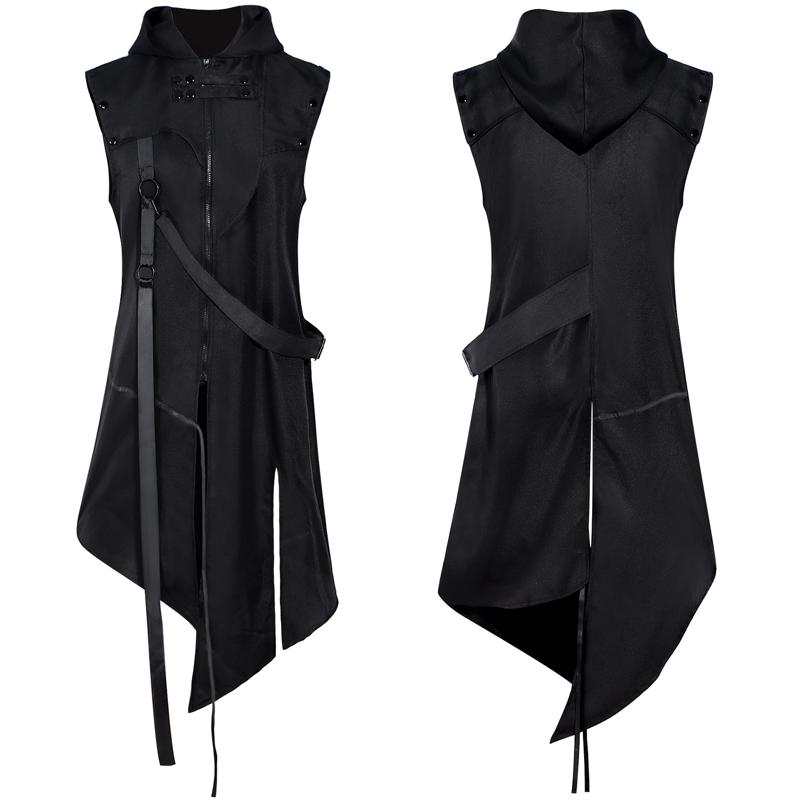 Men Formal Wear Coat - ハロウィン中世コートビクトリア朝ヴィンテージゴシック黒ロングジャケット衣装ハロウィンパーティーコスプレ衣装男性女性