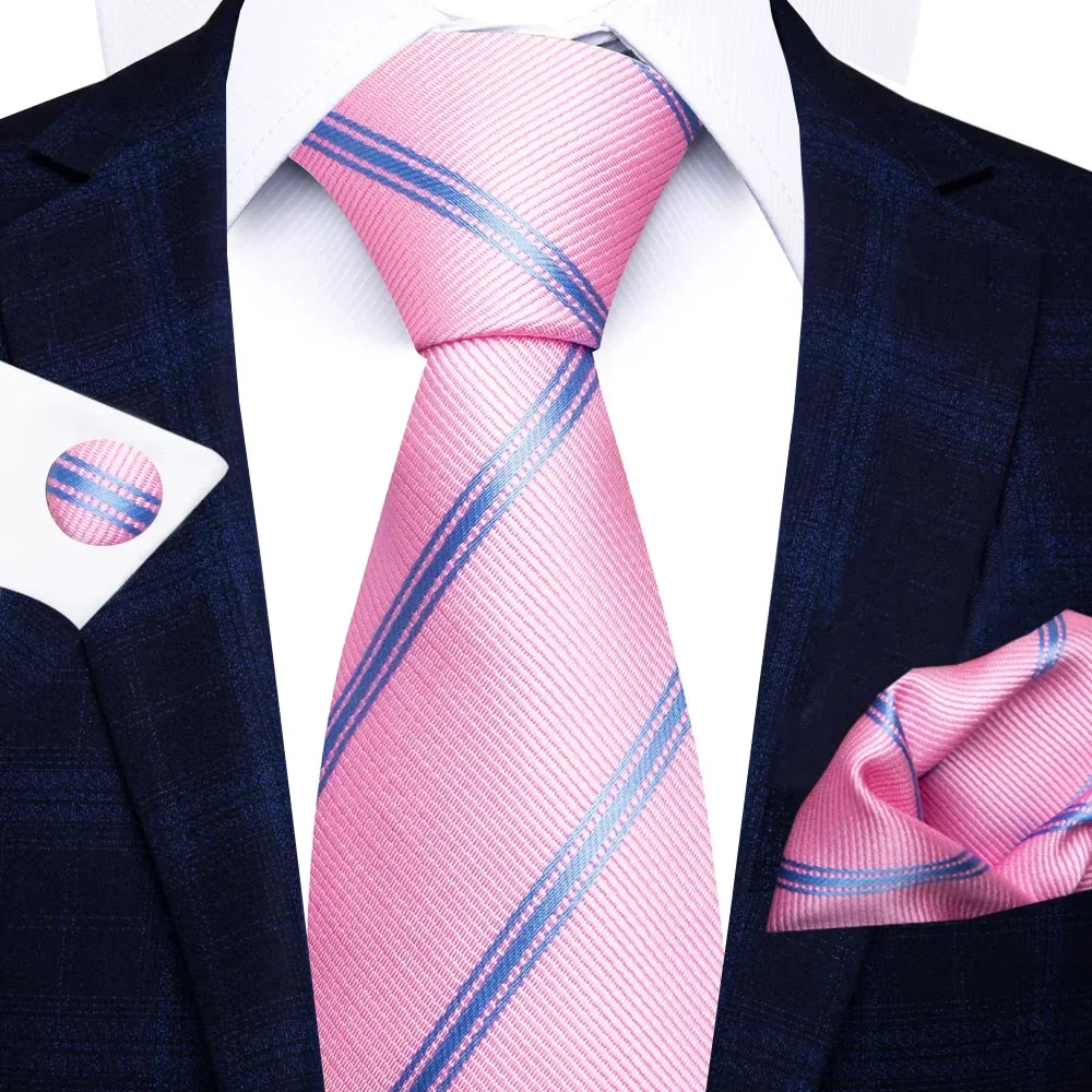 Men Formal Wear With Scarf - 高級ポリエステルシルクネクタイメンズビジネスフォーマルネックウェアネクタイソリッドジャカードネクタイポケットスカーフカフスコルバタセット