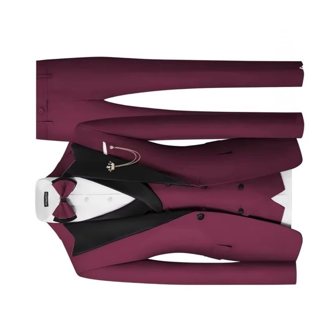Men'S Formal Dinner Wear - メンズスリムフィット3ピースタキシードスーツセットダブルブレストウェディングプロムディナーフォーマルウェア