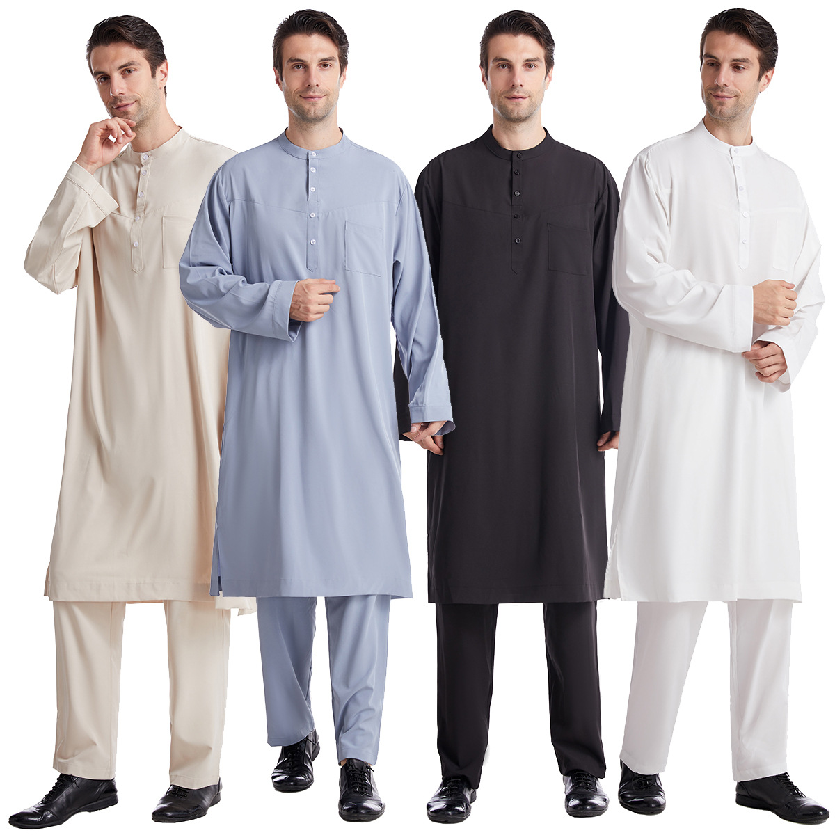 Arabic Formal Wear Men - イスラム教徒の男性のためのアバヤセット,パンツ付きトップ,アバヤ,イスラムのイード,ラマダンのロングドレス,サウジアラビア,カフタン,ドバイ,アラブ,2個,2022
