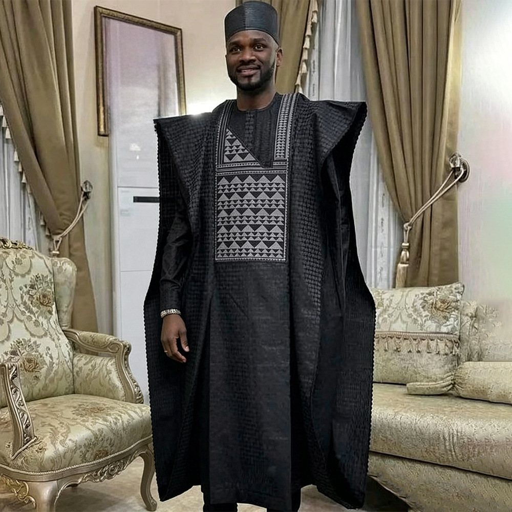 Men'S Formal Wear South Africa - 南アフリカの伝統衣装、フォーマルなバジンリッチダシキ衣装、シャツ、パンツ、ローブスーツ、帽子なし、アフリカの男性用アグバダ
