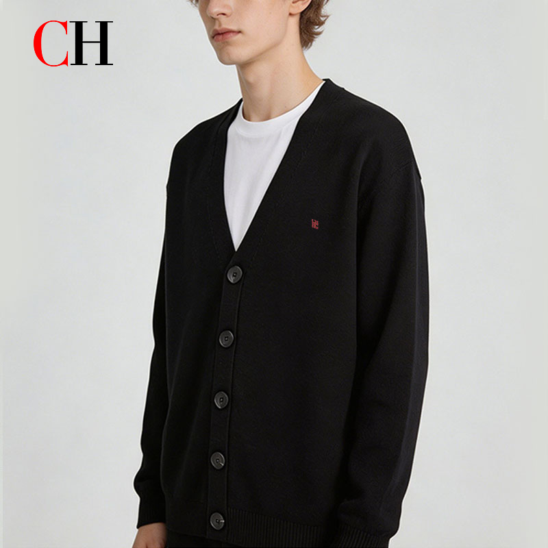 Men Formal Wear Coat - CH レディース Vネック ニット カーディガン 長袖