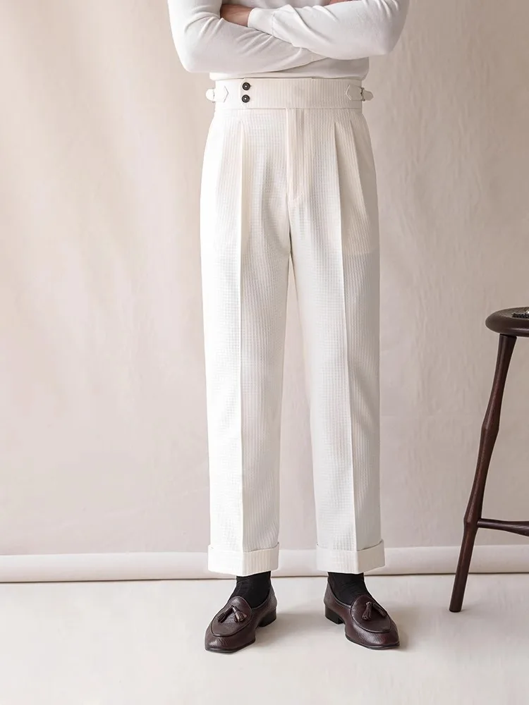 Men Formal Wear Brands - トップブランド メンズファッション パンツ メンズ ハイウエスト ビジネスカジュアル
