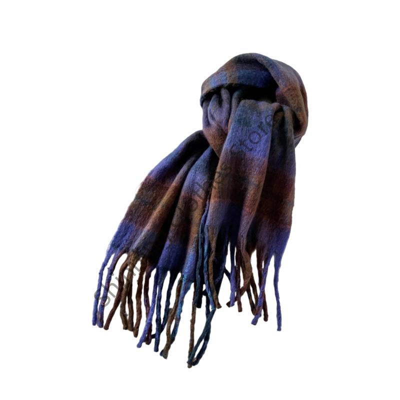 M68A ファッションスカーフソフトモヘアチェック柄ネックス - Men Formal Wear With Scarf のレビューと価格