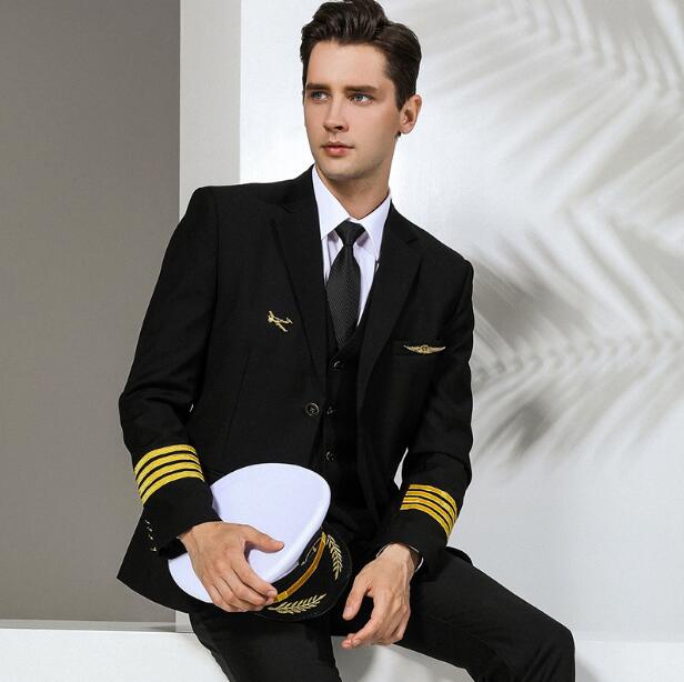 航空プロフェッショナルウェアアビエイター制服男性コートブレザ - Men Formal Wear Coat のレビューと価格