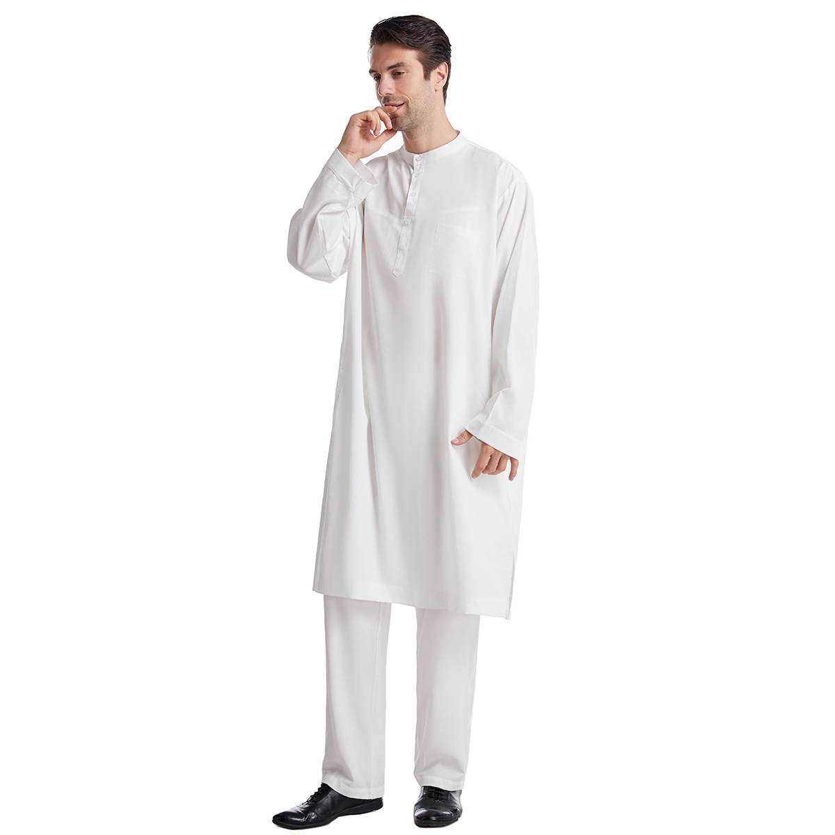 イスラム教徒の男性のためのアバヤセット,パンツ付きトップ,ア - Arabic Formal Wear Men のレビューと価格