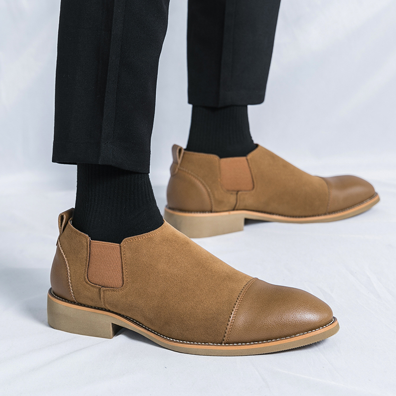 メンズレトロフォーマルシューズ ブラックブラウン パッチワー - Men Formal Wear Brown のレビューと価格