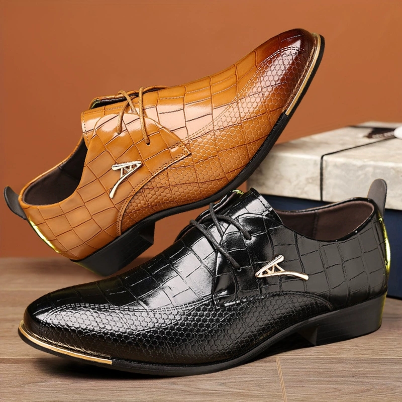 ファッションPUレザーシューズ メンズ ビジネス フォーマル - Men Formal Wear Brown のレビューと価格