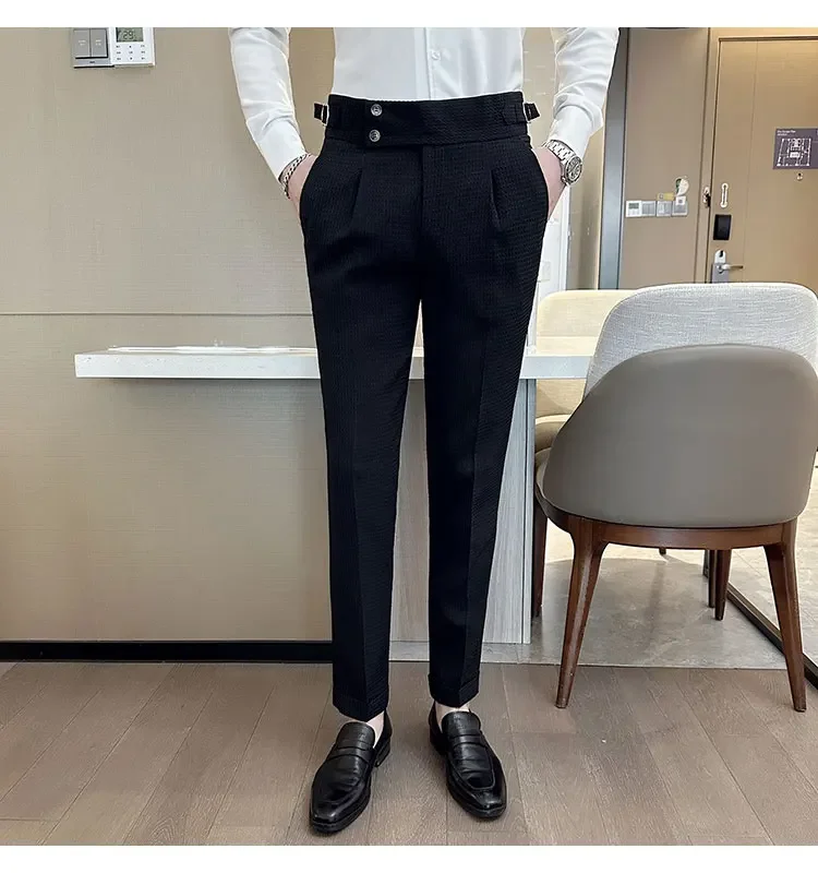 トップブランドメンズファッションパンツ男性用ハイウエストワッ - Men Formal Wear Brands のレビューと価格