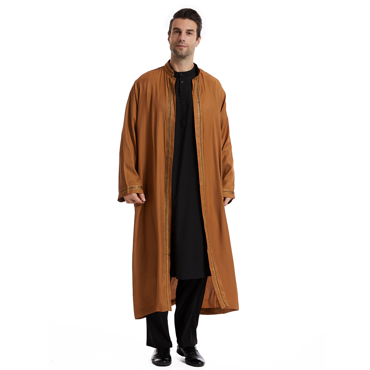 男性用トーブ アバヤ イスラム服 カーディガン ムスリム カ - Arabic Formal Wear Men のレビューと価格