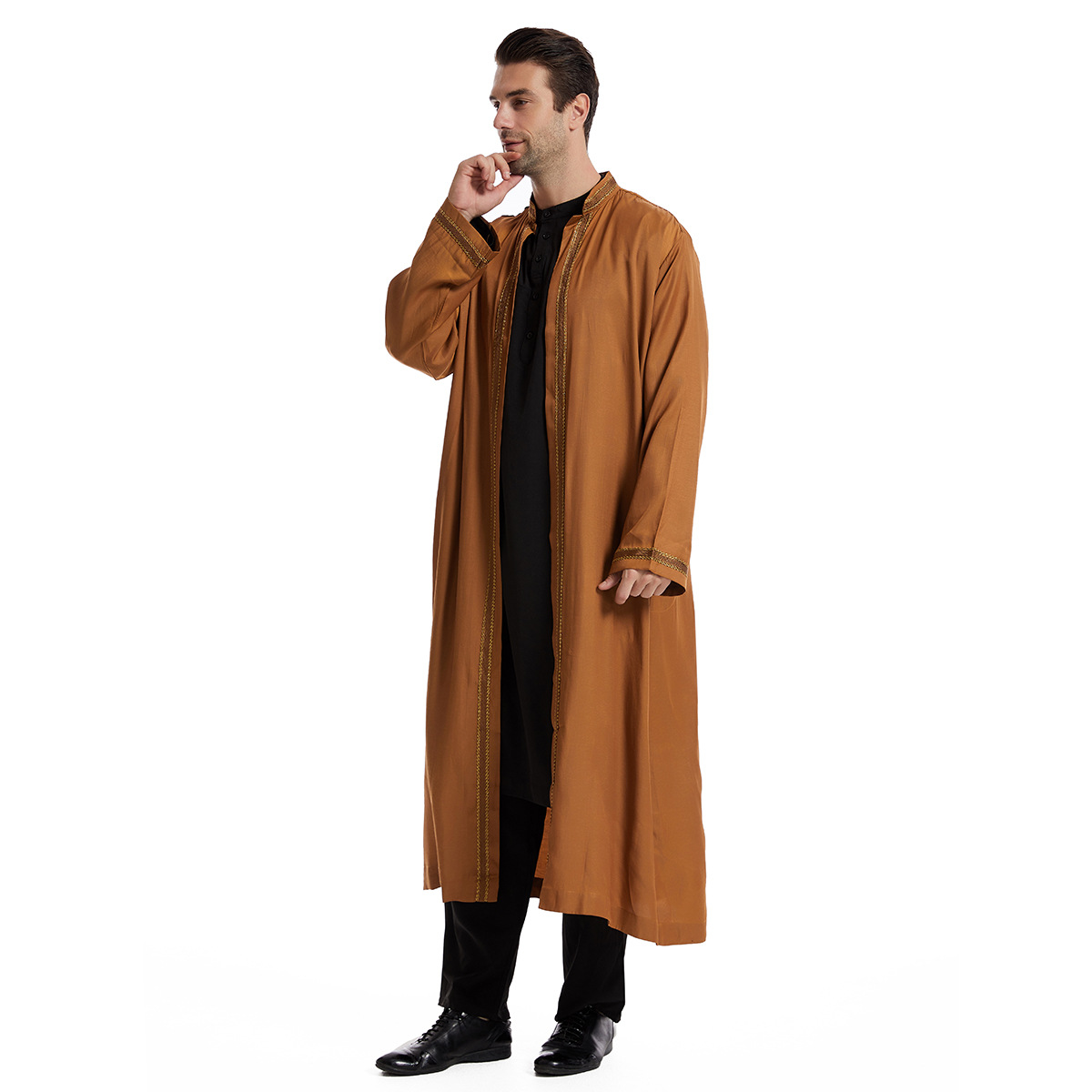男性用トーブ アバヤ イスラム服 カーディガン ムスリム カ - Arabic Formal Wear Men のレビューと価格