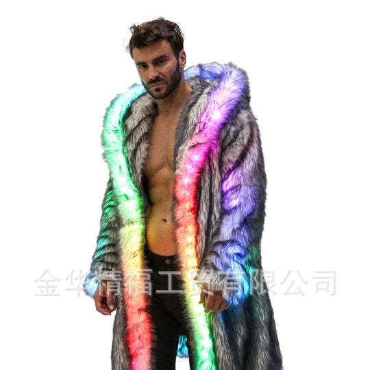 フェイクファーコート男性フード付きアウター快適な厚い冬暖かい - Men Formal Wear Coat のレビューと価格