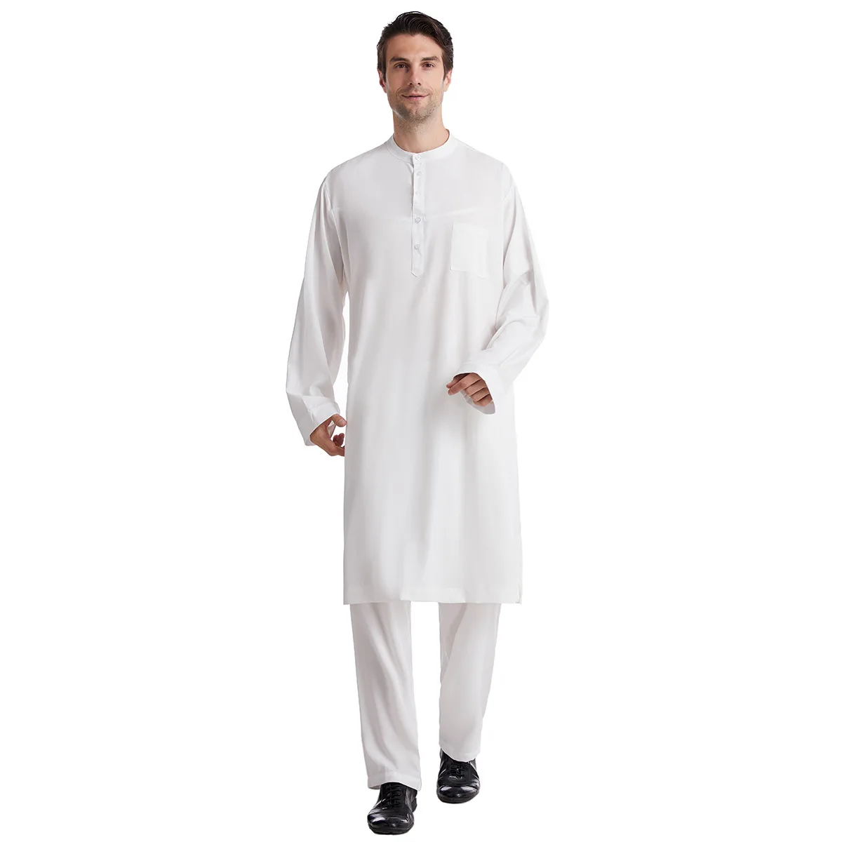 ムスリム男性用ジュバ・トーブ2ピースセット、トップスとパンツ - Arabic Formal Wear Men のレビューと価格