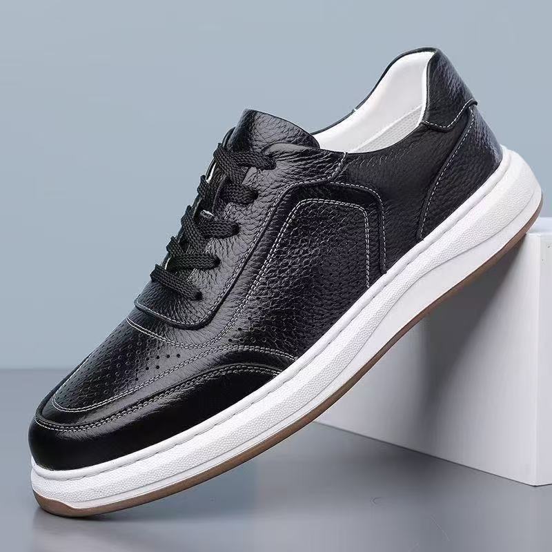 通気性のある白いフラットメンズレースアップ人工皮革ファッショ - Men Formal Wear With Sneakers のレビューと価格