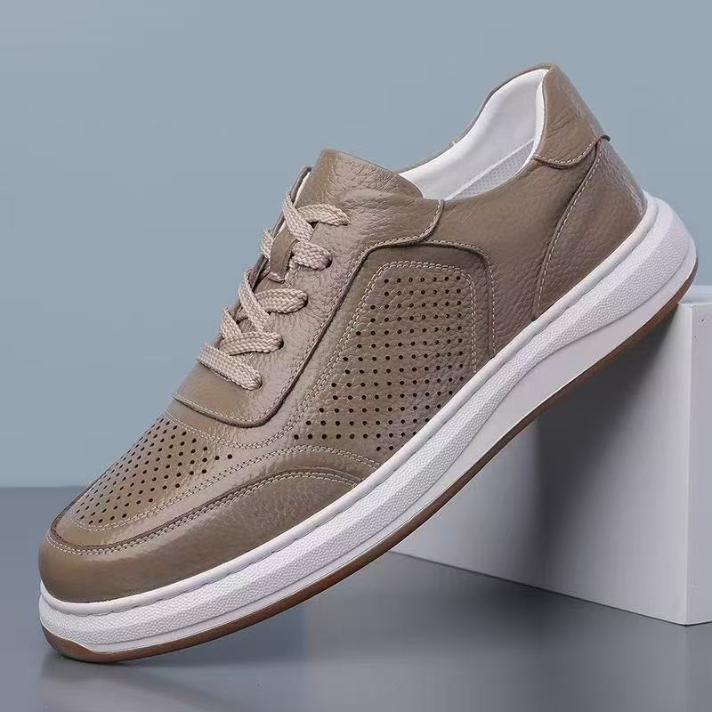 通気性のある白いフラットメンズレースアップ人工皮革ファッショ - Men Formal Wear With Sneakers のレビューと価格