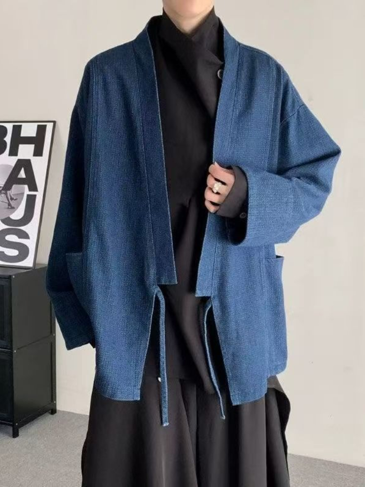 ヴィンテージ和風デニムコート男性女性ユニセックス特大デイリー - Men Formal Wear Coat のレビューと価格