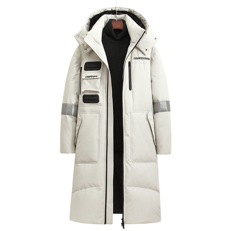 メンズ冬用フード付きロングダウンジャケット、カップル向けダッ - Men Formal Wear Coat のレビューと価格