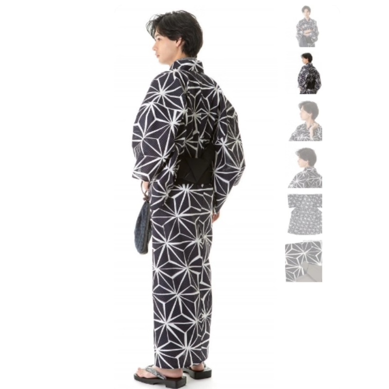 夏の日本の男性の伝統的な着物ベルト付き浴衣ローブフォーマルコ - Traditional Japanese Men'S Formal Wear のレビューと価格