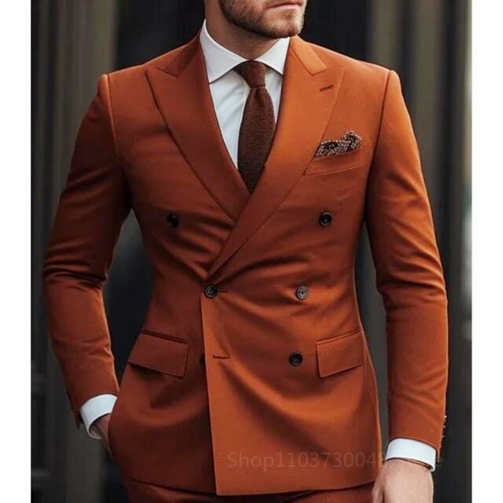 ツーピースブラウンスモーキングジャケット、毎日の卒業パーティ - Men Formal Wear Brown のレビューと価格