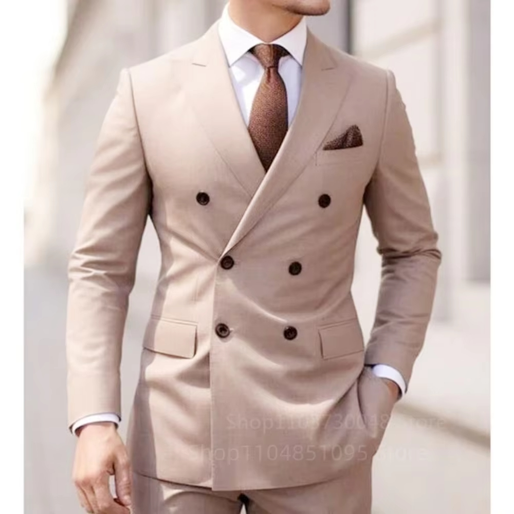 ツーピースブラウンスモーキングジャケット、毎日の卒業パーティ - Men Formal Wear Brown のレビューと価格