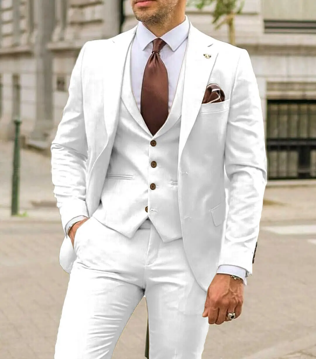 ノッチドラペルメンズスーツスリムフィットビジネスフォーマル3 - Men'S Formal Dinner Wear のレビューと価格