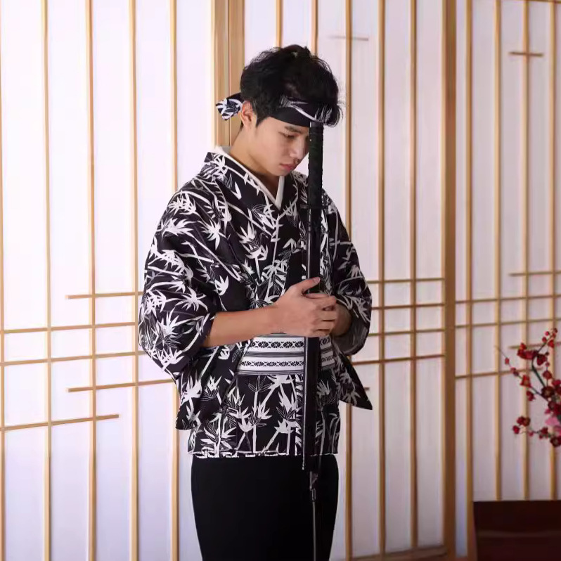 メンズ和風竹模様着物 – しわになりにくい繊維生地、写真撮影 - Traditional Japanese Men'S Formal Wear のレビューと価格
