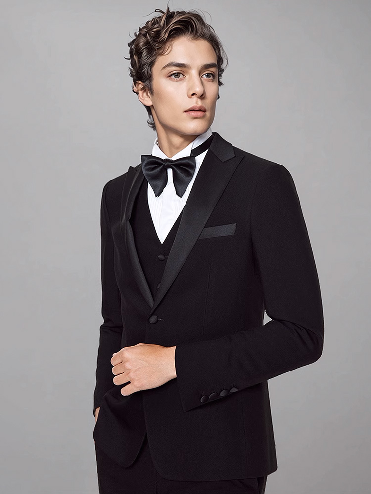 メンズスーツセット高級黒フォーマルディナー服結婚式新郎着用ハ - Men'S Formal Dinner Wear のレビューと価格