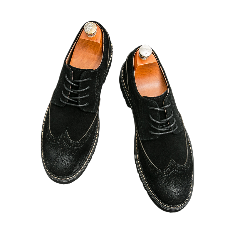 メンズブラウンスエードブローグオックスフォードシューズ大きい - Men Formal Wear Brown のレビューと価格